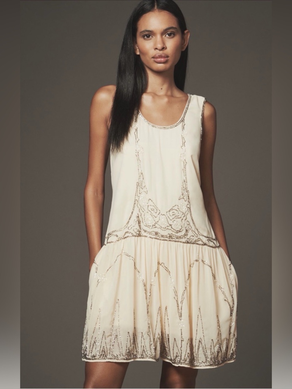 By Anthropologie Sleeveless Embellished Romper